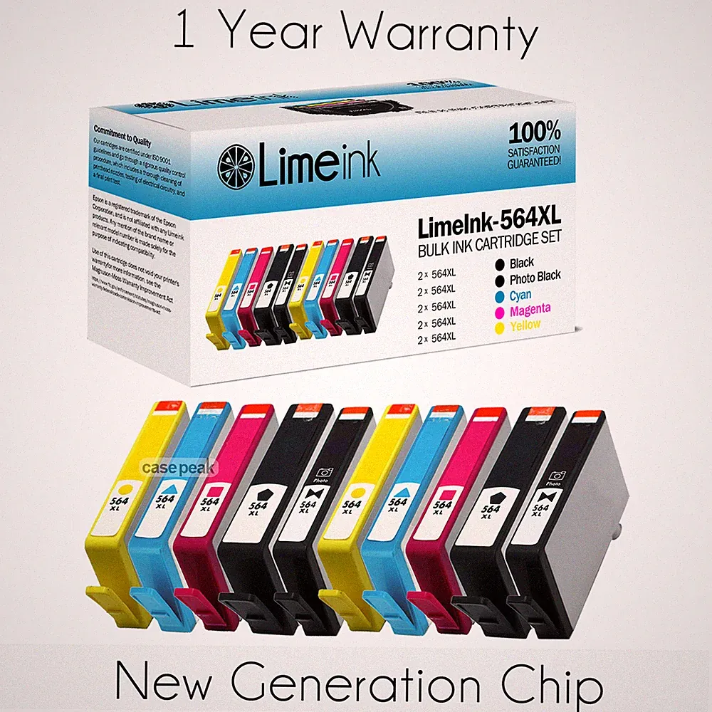 10 PK New Gen For HP 564XL Ink Cartridge Photosmart 6510 6520 7510 7520 Printer