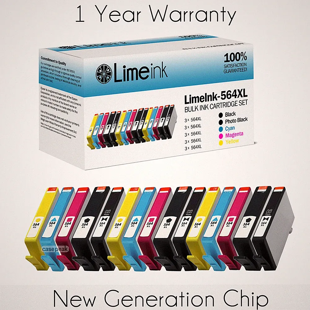 15pk for HP 564 XL Ink Cartridges Set Pack PhotoSmart Plus B209c Printer