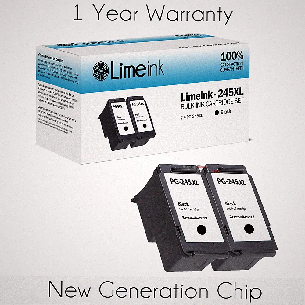 2 PG-245XL Black Ink Cartridges For Canon PIXMA iP2820 MG2420 MG2520 MG2920