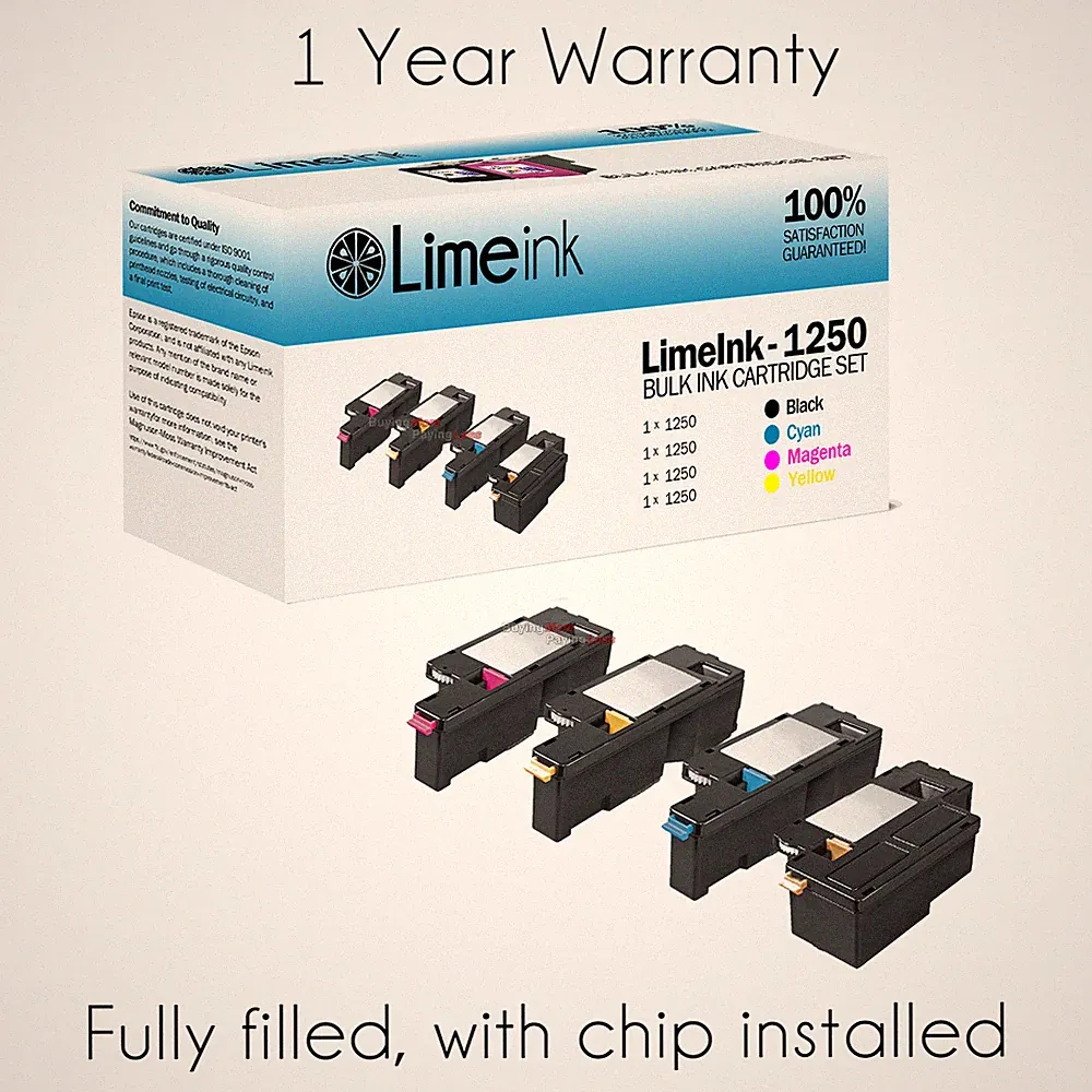 4 Pack 1250 Toner Cartridge For Dell Laser 1250c 1350cnw 1355cn 1355w 1355cnw