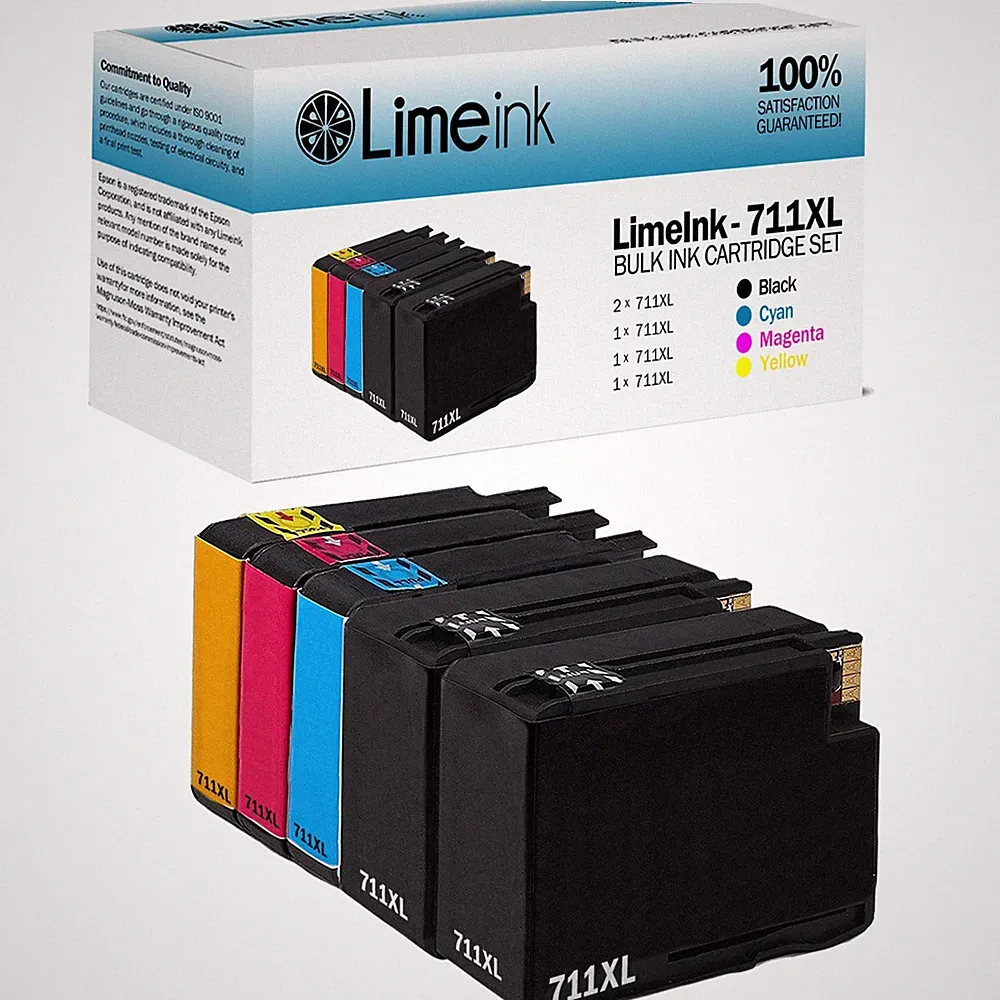 5 Pack Compatible HP 711XL 711 Ink Cartridges for Designjet T120 T520