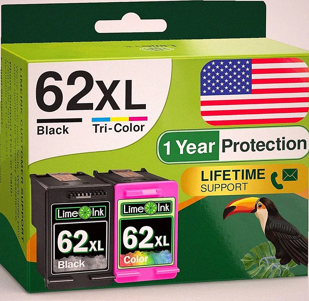 62xl Ink Cartridges For HP Ink 62 xl Envy 7640 Printer for HP 62xl Combo Pack