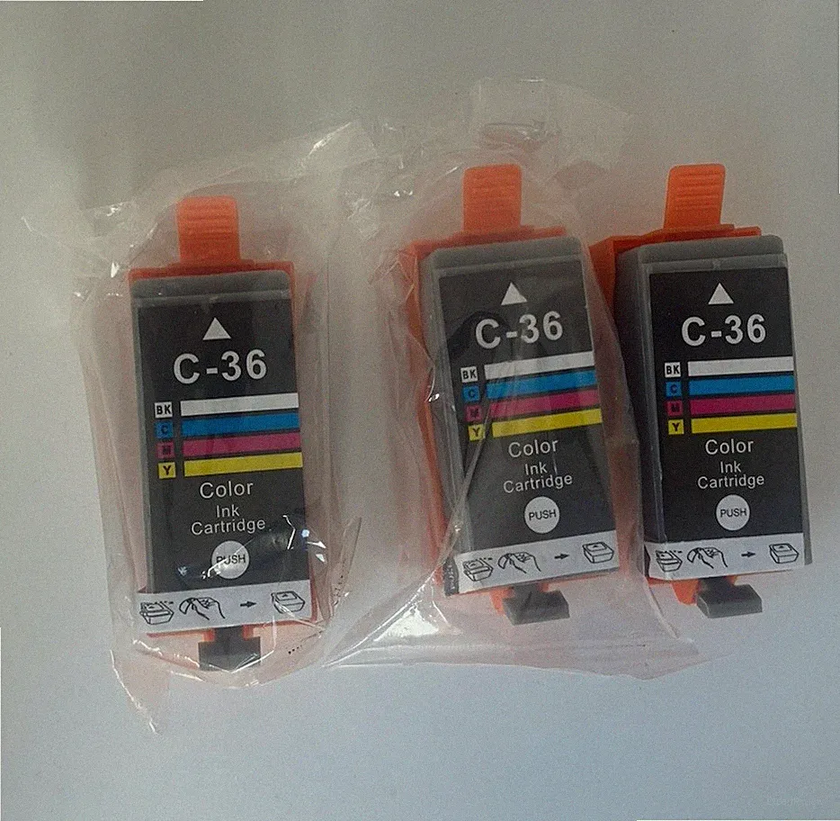 C36-Limeink-Canon Compatible Ink Cartridges LOT OF 3-Color-New-No Box-PIXMA
