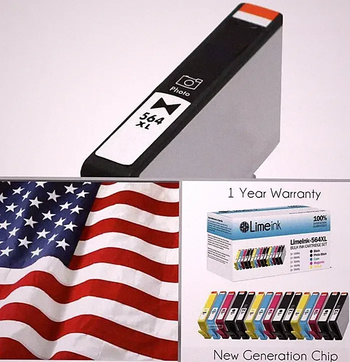 HP 564XL NEW Ink Cartridge 1 BLACK REFILL Photo Smart Plus B209c B210 Printer