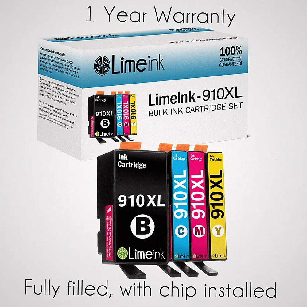 Ink Cartridges for HP 910 910xl Officejet Pro 8025 Black and Color Combo Pack