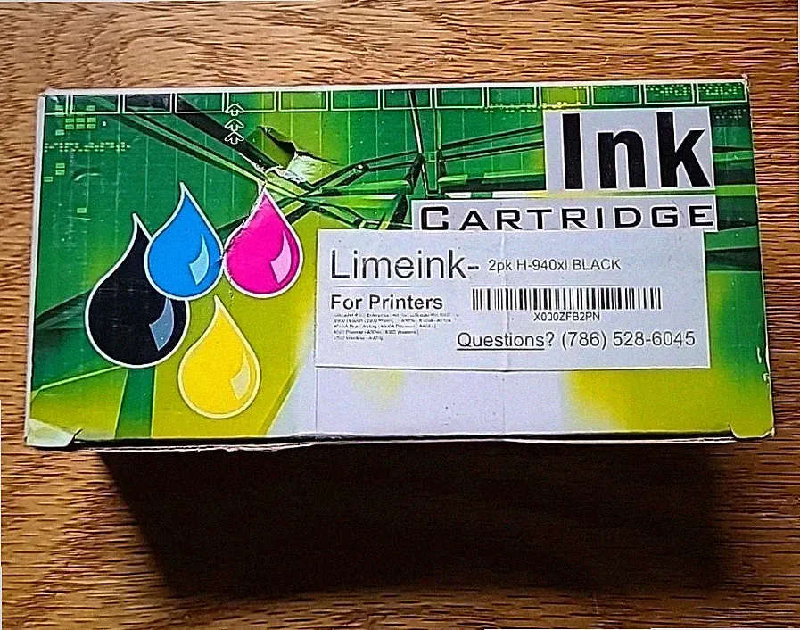 NEW LIMEINK 2PK H-940XL BLACK INK CARTRIDGE FAST SHIP